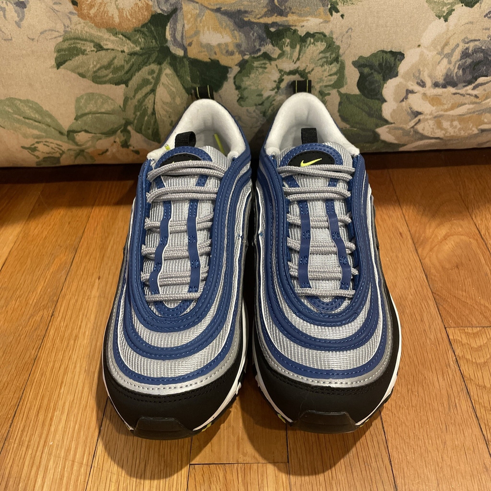 NEW Nike Women's Air Max 97 Shoes Atlantic Blue/Yellow DQ9131 400 Women's Sz 7.5 - Picture 2 of 5